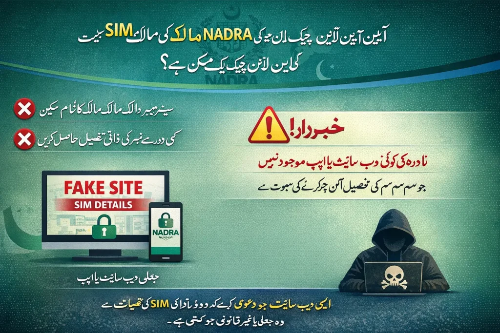 NADRA SIM Owner Details Online Check