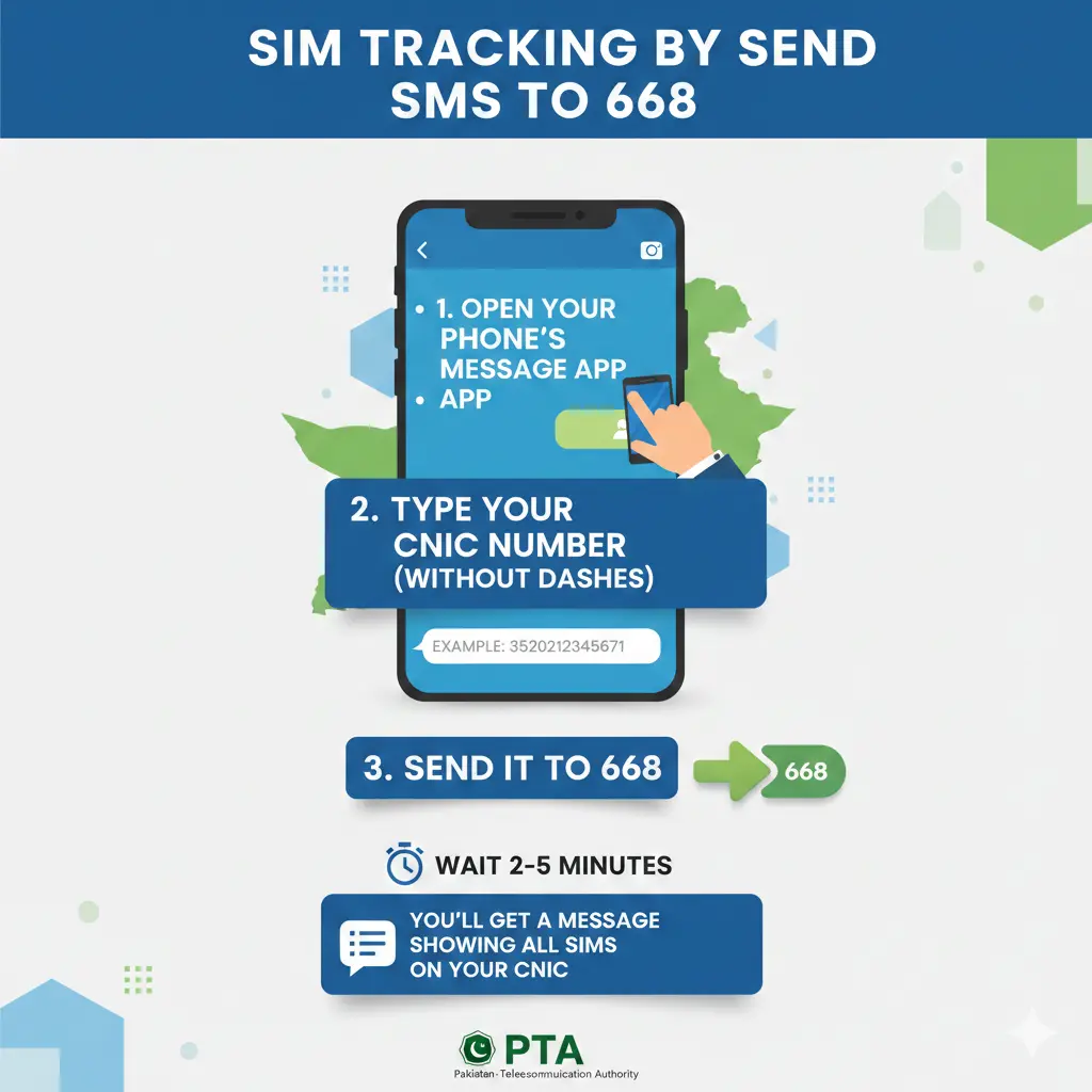 sim tracking by Send SMS to 668