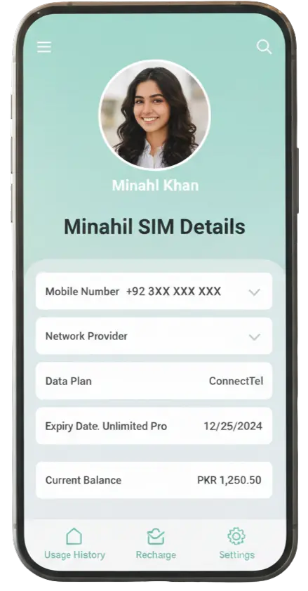 Minahil SIM Details